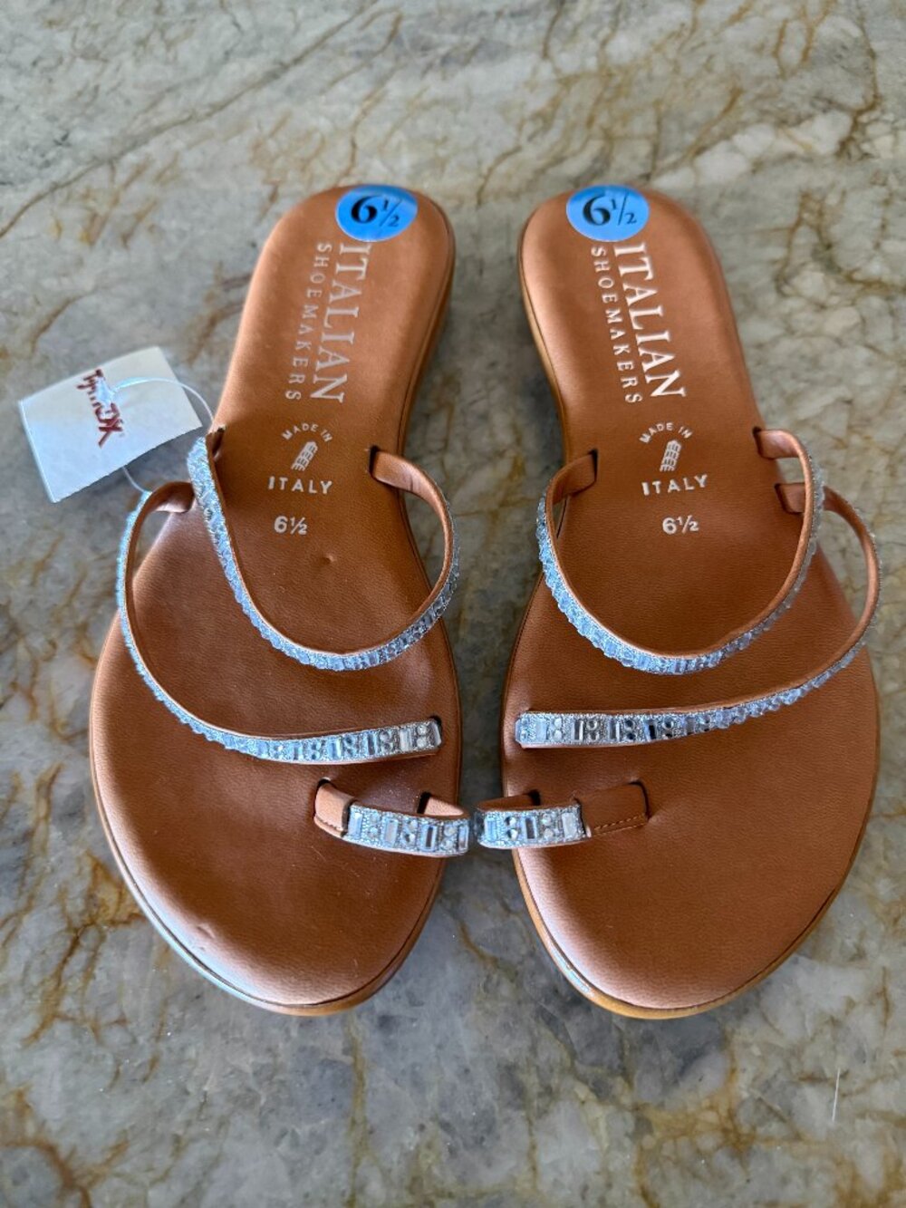 Italian Shoemakers Rhinestone Sandals NWT Size 6.5